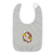 Load image into Gallery viewer, &quot;Food is Delicious&quot; Embroidered Baby Bib
